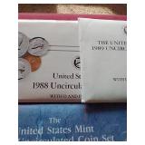 (5) U.S. Mint Uncirculated Sets - 1988-1992