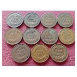 (11) Indian Pennies - 1900 Full Liberty!