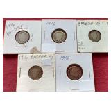 (5) Barber Dimes