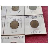 (10) Liberty "V" Nickels