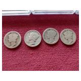 Mixed Lot American Coins - Mercury Dimes, Standing Liberty Quarter, Etc