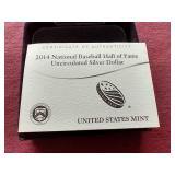 Awesome 2014 Baseball HOF Uncirculated Silver Dollar