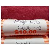 (2) State Quarter $10 Rolls - N.D. & Montana
