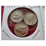 (6) Mercury Dimes - 1939 & 1940 P/D/S