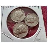(6) Mercury Dimes - 1939 & 1940 P/D/S