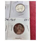 (6) Washington 90% Silver Quarters