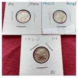 (3) Really Nice Mercury Dimes