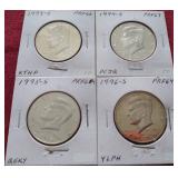(4) Kennedy Proof Half Dollars