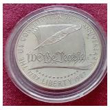1987 Constitution Commemorative 90% Silver Dollar