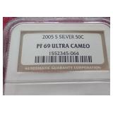 2005-S Kennedy Silver Half Dollar - NGC PF69 Ultra Cameo