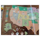 National Parks Quarter Map With Over (40) Coins