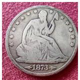 1873 Liberty Seated Half Dollars - Arrows at Date