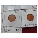 (10) Pennies - Including Uncirculated & Proof