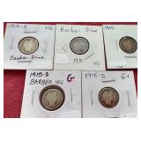 (5) Barber Dimes