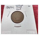 (3) Indian Pennies - Including 1864