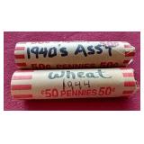 (2) Wheat Penny Rolls