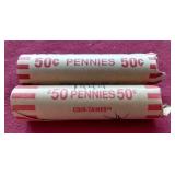 (2) Wheat Penny Rolls