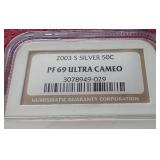 2003-S Silver Kennedy Half Dollar - NGC PF69 Ultra Cameo