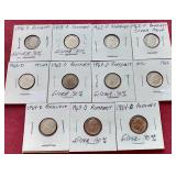 (11) 90% Silver Roosevelt Dimes