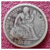 1886 Liberty Seated Dime