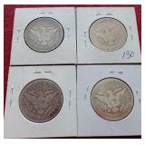 (4) Barber Half Dollars