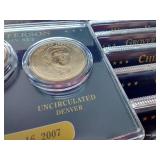 Gorgeous Presidential Dollar Collection in Wood Display Case