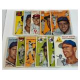1954 Topps Baseball 11 Card Vintage Lot