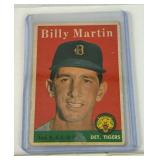 Billy Martin 9 Card Vintage Baseball Lot with 1958 Topps
