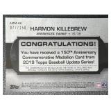 2019 Topps Harmon Killebrew Medallion Minnesota Twins MLB Baseball Card 077/150 No. AMM-HK