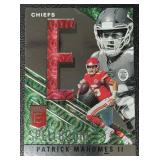 2021 Elite Patrick Mahomes Spellbound 'E' Kansas City Chiefs NFL Football Card No. S-E