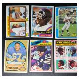 6-Card Minnesota Vikings Vintage NFL Football Card Lot (Star Players)