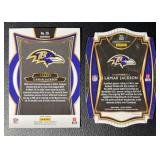 LaMar Jackson 2 Card Football Lot w/ Die Cut
