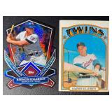 Harmon Killebrew 2 Card Lot w/ 1972 and Die Cut Minnesota Twins Baseball