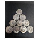 Kennedy Half Dollars 1964 - 10 Coins