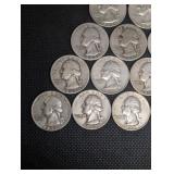 Lot Of 20 90% Silver Washington Quarters- Various Dates