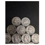 Lot Of 20 90% Silver Washington Quarters- Various Dates