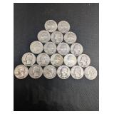 Lot Of 20 90% Silver Washington Quarters- Various Dates