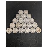 Lot Of 20 90% Silver Washington Quarters- Various Dates