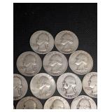 Lot Of 20 90% Silver Washington Quarters- Various Dates