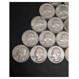 Lot Of 20 90% Silver Washington Quarters- Various Dates
