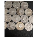 Lot Of 20 90% Silver Washington Quarters- Various Dates