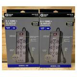 Commercial Electric 6 FT Cord + 12 Outlet lot of 2