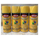 Krylon Colormaxx Paint + Primer Gloss Bauhaus Gold lot of 4