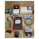 Buckets filled with various items