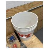 Buckets filled with various items