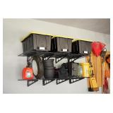 Klutch Wall-Mount Garage Storage Shelves, 7.9in.H x 36in.W x 24in.D, Black, 4-Pack