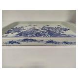 Blue & White Ceramic Asian Themed Tray Blue & White Ceramic Asian Themed Tray