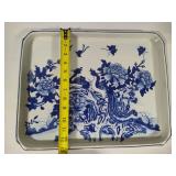 Blue & White Ceramic Asian Themed Tray Blue & White Ceramic Asian Themed Tray