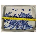 Blue & White Ceramic Asian Themed Tray Blue & White Ceramic Asian Themed Tray