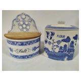 Villeroy & Boch Salt Hanger & Unmarked Flour Canister Villeroy & Boch Salt Hanger & Unmarked Flour Canister